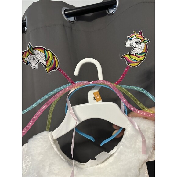 Girls Rainbow Unicorn Halloween Costume Dress Wings Headpiece - Picture 4 of 4